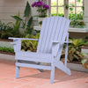 Oversized Adirondack Chair, Outdoor Fire Pit and Porch Seating, Classic Log Lounge w/ Built-in Cupholder for Patio, Lawn, Grey