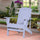 Oversized Adirondack Chair, Outdoor Fire Pit and Porch Seating, Classic Log Lounge w/ Built-in Cupholder for Patio, Lawn, Grey