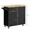 Modern Rolling Kitchen Island Cart Storage Kitchen Cart Kitchen Utility Cart with Adjustable Shelving, Black