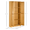 67" Pinewood Kitchen Pantry Storage Cabinet, Freestanding Cabinets with Doors and Shelves, Dining Room