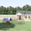Large Metal Chicken Coop, Galvanized Hen Playpen House with Cover and Lockable Door for Outdoor, Backyard Farm, 10' x 20' x 6.5', Silver