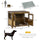 Dog Crate Furniture with Cushion, Dog Kennel End Table with Double Doors, Latch, Indoor Use, for Small and Medium-Sized Dogs, Walnut