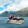 Inflatable Kayak, 2-Person Inflatable Boat, Inflatable Canoe Set With Air Pump, Aluminum Oars, Beige