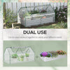 Galvanized Raised Garden Bed with Mini Greenhouse Cover, Outdoor Metal Planter Box with 2 Roll-Up Windows for Growing Flowers, Fruits, Vegetables, and Herbs, 73" x 38" x 36", Clear