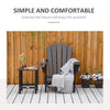 Outdoor HDPE Adirondack Deck Chair, Plastic Lounger with Cup Holder, High Back and Wide Seat, Black