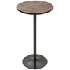 Bistro Table, Bar Height Table with Weathered Wood Top, Steel Frame, Round Bar Table for Home Bar, Kitchen, Dining Room, Brown/Black