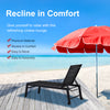 Sun Lounger Chair Reclining Chaise Lounge With Wheels & Adjustable Backrest Bed Lounger Black