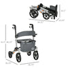 Aluminum Rollator Walker for Seniors and Adults with 10'' Wheels, Seat and Backrest, with Adjustable Handle Height and Removable Storage Bag, Silver