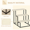 20" 3 Steps Cat Stairs, Carpeted Ladder Ramp, Pet Steps with Scratching Board and Hanging Ball for Small Cats, Steel Frame, Cream White