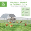 Metal Chicken Coop, Walkin Chicken Runs, Duck Rabbit Enclosure Pen, Outdoor Poultry Cage with Waterproof and Anti-UV Cover for Backyard, Farm, (1" Diameter, 18.7'L x 9.2'W x 6.4'H)