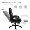 Leather Office Chair, Executive Chair with Footrest, Adjustable Height for Office, Ergonomic Chair, Black