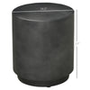 Lightweight Accent Table with Concrete Finish, Round Side Table with 4 Adjustable Feet for Indoor, Outdoor, Charcoal Grey