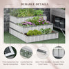 47''x47''x25'' 3 Tier Raised Garden Bed, Metal Elevated Planer Box Kit w/ A Pairs of Glove for Backyard, to Grow Vegetables, Herbs, White