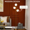 3-Light Modern Floor Lamps for Living Room, Tree Standing Lamp for Bedroom with Globe Lampshade, Steel Base, (Bulb not Included), Gold
