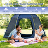 6 Person Camping Tent w/ Pop-up Design, 4 Windows, 2 Doors, Portable Carry Bag