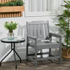 Plastic Patio Chairs, Outdoor Dining Chair with Armrests and Slatted Back, Outdoor Armchair for Lawn, Garden, Poolside, Backyard, Gray