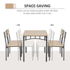 Modern 5 Piece Dining Set,  Dining Room Set with Wood Grain Surface, 4 Chairs, and Steel Frame for Kitchen, Dining Table Set for 4, Oak/Black