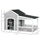 Wooden Dog House Outdoor with Porch, Cabin Style Raised Dog Shelter with Asphalt Roof, Doors and Shutter Window, for Medium Large Sized Dog, Light Gray