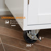 Kitchen Island Cart Rolling Trolley Cart with Drawer, Storage Cabinet & Towel Rack, White