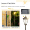 76.5" Solar Lamp Post-Lights Outdoor, Vintage Streetlight, Auto Sensor Control, Adjustable Brightness, with Clear Glass for Backyard Black