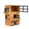 3-Tier Feral Cat House, Outdoor Kitten Condo Shelter with Raised Floor, Asphalt Roof, Escape Door, Jumping Platform, Yellow
