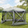 6-Sided Hexagon Pop Up Party Tent Gazebo with Mesh Netting Walls & Shaded Interior, 12' x 12', Beige