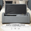 Nailhead Trim Upholstered Flip Top Storage Bench, Fabric Ottoman for Bedroom, or Living room, Light Grey