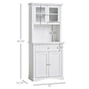 71" Traditional Large Kitchen Pantry Cabinet Freestanding,White