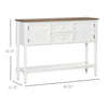 Vintage Console Table with 2 Drawers and Cabinets, Retro Sofa Table for Entryway, Living Room and Bedroom, White