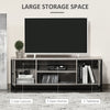 TV Stand for TVs up to 60", Industrial Entertainment Center Cabinet with Storage Shelves for Living Room or Bedroom, Oak