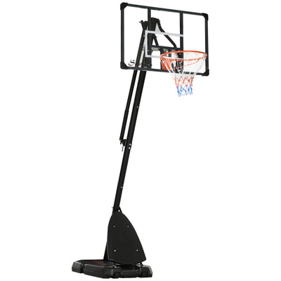 Portable Basketball Hoop, 9.6-11.5FT Screw Jack Height-Adjustable Basketball System with 42'' Backboard and Wheels for Kids Junior Adults Indoor Outdoor Use