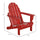 Folding Adirondack Chair, HDPE Outdoor All Weather Plastic Lounge Beach Chairs for Patio Deck and Lawn Furniture, Red