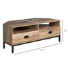 Corner TV Stand for TV up to 46", Entertainment Center with Open Storage and Drawers, TV Table with Steel Legs, Coffee