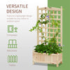 Raised Bed With Trellis Standing Lattice Panels For Plants Flowers Or Vine Garden Outdoor Indoor 23.5" X 11.5" X 49.25", Natural