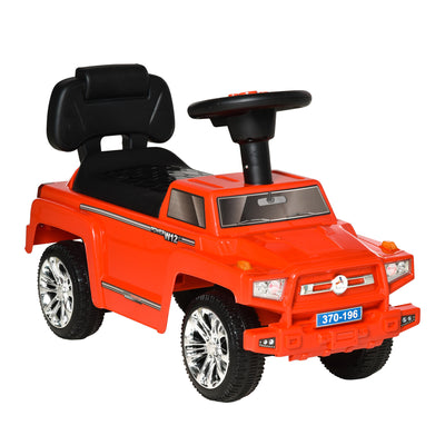 Kids Ride on Push Car, SUV Style Sliding Walking Car for Toddle with Horn, Music, Working Lights, Hidden Storage and Anti-dumping System, Red