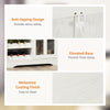 Sideboard Buffet Kitchen Buffet Cabinet with Wine Racks Sliding Glass Door Storage Shelves for Living Room White