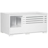 Cat Hidden Litter Box Enclosure Side Table, Cat Washroom Storage with Spacious Space, Large Front Door with Hinges, Elevated Bottom, White