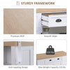 Fluted-Style Kitchen Island, Wooden Storage Cabinet, Rolling Kitchen Island Cart with Draw, Adjustable Shelves and Anti-Toppling Design, White