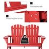 Outdoor Adirondack Chair, Wooden Loveseat Bench, Lounger Armchair with Flat Back for Garden, Deck, Patio, Fire Pit, Red
