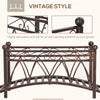 3.3' Classic Garden Metal Bridge with Safety Railings Arc Footbridge Decorative Pond Bridge for Backyard Creek Stream, Black