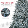 6' Prelit Artificial Flocked Christmas Trees, with Snow Frosted Branches, Cold White LED Lights, Auto Open