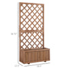 Raised Garden Bed  Garden Wooden Pine Trough Planter with Topped Trellis Climbing Plants Flower Raised Bed