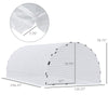 20' x 10' x 7' Walk-in Tunnel Greenhouse, Transparent PE Cover, 2 Zipper Doors, Outdoor Hobby House for Tropical Plants, Flowers, Herbs & Vegetables, White