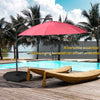 4 PC Patio Umbrella Base, Outdoor Hexagon Stand Cantilever Offset Umbrella Weights with Easy-Fill Spouts, 229 lb. Capacity Water, Black