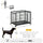 Heavy Duty Metal Dog Crate Pet Cage & Kennel with Removable Tray 4 Wheels & Folding Design Indoor Grey