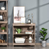Industrial Style 2-Tier Bookcase Bookshelf Open Shelving Display Storage Unite with Metal X-Bar for Living Room Dining Room Study Office Dark