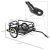 Foldable Bike Cargo Trailer Bicycle Cart Wagon Trailer w/ Hitch, 16'' Wheels, 88 lbs Max Load - Black