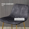 Bar Stools, Bar Stools with Backs, Velvet-Touch Fabric, Steel Legs for Kitchen, Bar, Bar Height Bar Stools, Grey