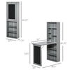 Fold Down Desk Convertible Folding Desk With Blackboard And Side Shelf Multi-Function Computer Office Workstation Grey