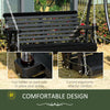46" 2-Person Porch Swing Wooden Patio Swing Bench with Cup Holders, Slatted Design, & Chains Included, 440lb Weight Capacity, Black